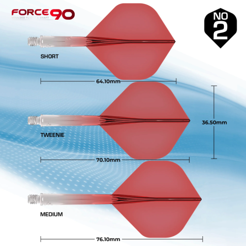 Mission Force 90 Moulded Flight & Shaft System Rot/Transparent - Standard No2
